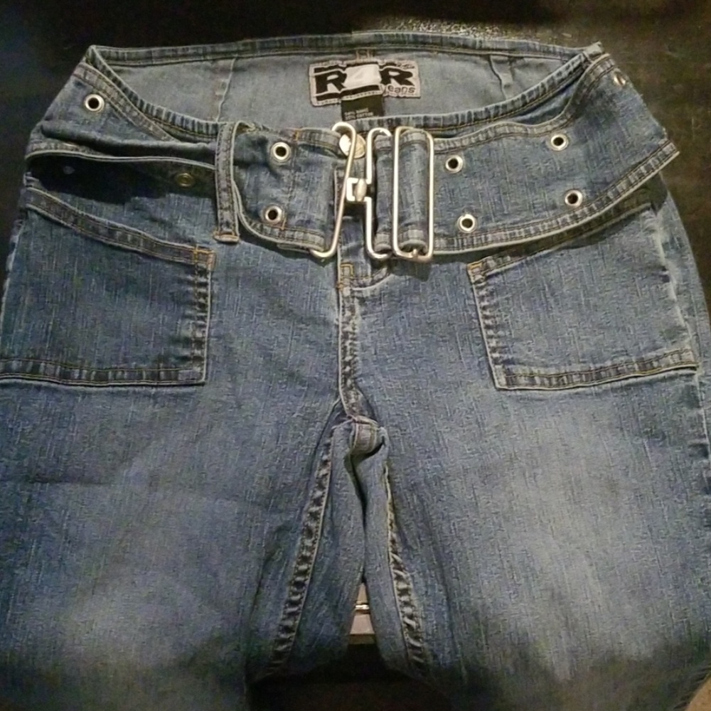 Front Jean belted jeans